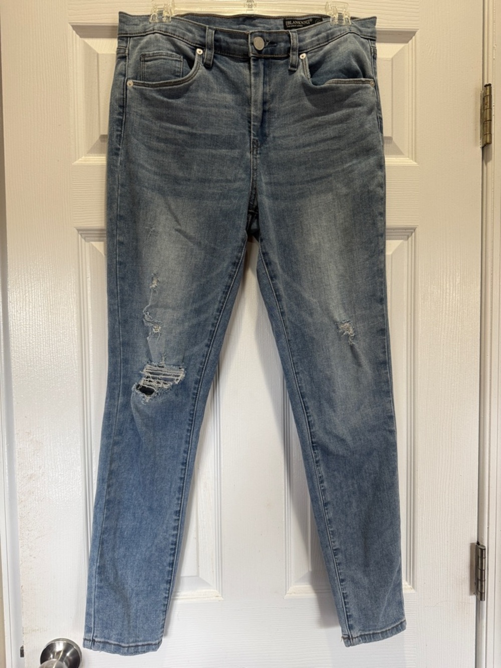 Blank NYC Distressed Light Blue Skinny Jeans